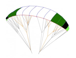 Parafun 1.1M Tech RC Paramotor Wing Part - Green